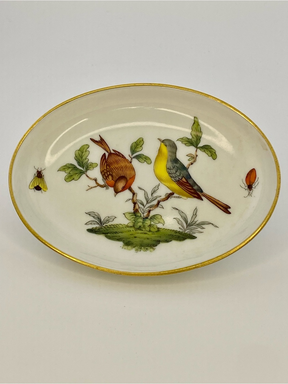 Herend Hungary Vintage Hand Painted Porcelain Trinket Dish Ashtray 7780